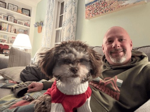 Brian Marchand with his dog Penny